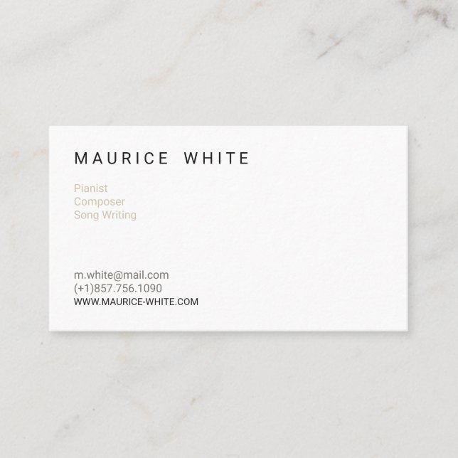 Tarjeta De Visita Modelo de la música (Anverso)