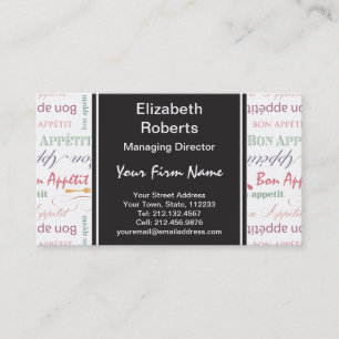Tarjeta De Visita Modelo de la obra clásica de Appetit del Bon
