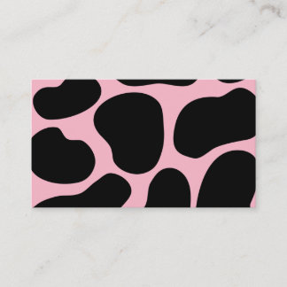 Tarjeta De Visita Modelo de la vaca en rosa y negro