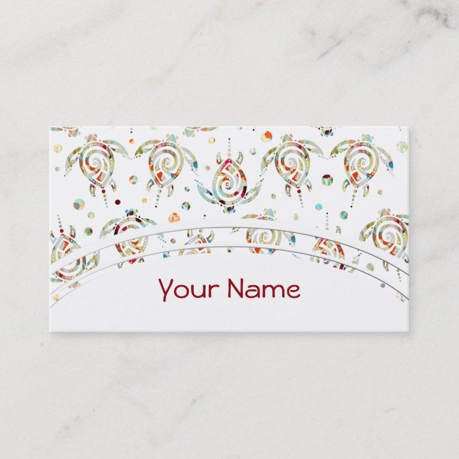 Tarjeta De Visita Modelo de las tortugas de mar de Shamanic + su (Anverso)