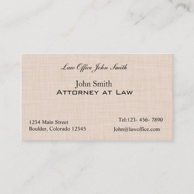 Tarjeta De Visita Modelo de lino de la textura (Anverso)