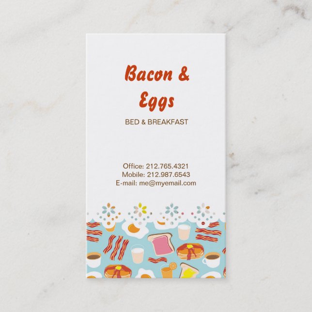 Tarjeta De Visita Modelo de los ilustraciones de la comida de (Anverso)