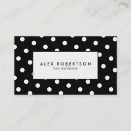 Tarjeta De Visita Modelo de lunar blanco y negro monocromático
