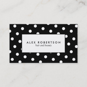 Tarjeta De Visita Modelo de lunar blanco y negro monocromático