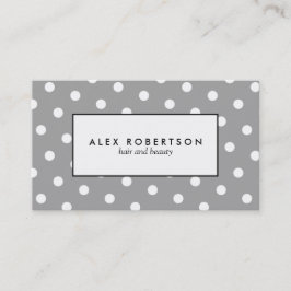 Tarjeta De Visita Modelo de lunar gris y blanco