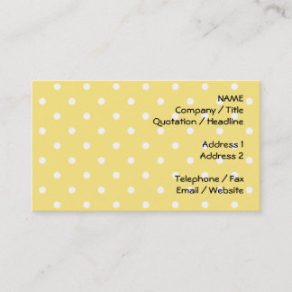 Tarjeta De Visita Modelo de lunares amarillo y blanco