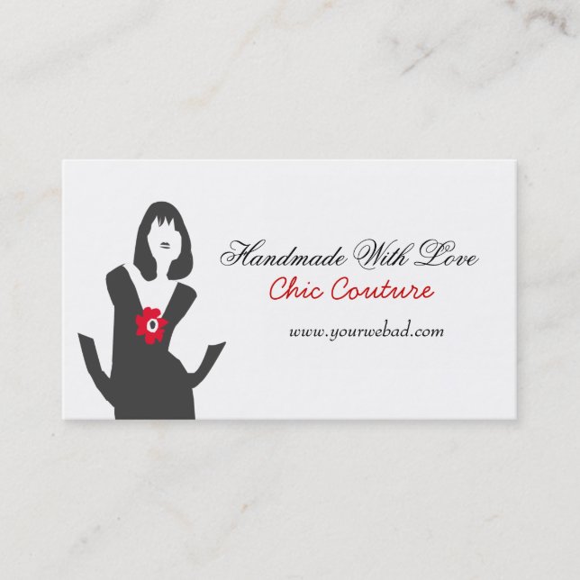 Tarjeta De Visita Modelo de moda Black Allure Posh Moda Belleza (Anverso)