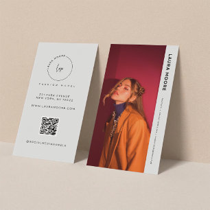 Tarjeta De Visita Modelo de Moda Moderno Foto Personalizada de Moda