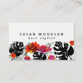 Tarjeta De Visita Modelo de punto floral de moda intrépido de