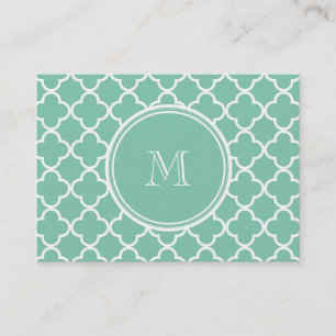 Tarjeta De Visita Modelo de Quatrefoil de la verde menta, su