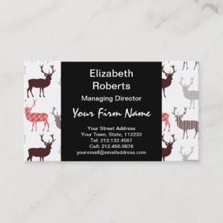Tarjeta De Visita Modelo decorativo de los ciervos/del reno del