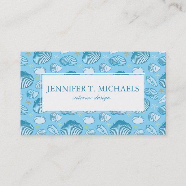Tarjeta De Visita Modelo del azul de océano (Anverso)