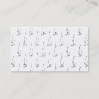 Tarjeta De Visita Modelo del barco de navegación. Blanco y negro.