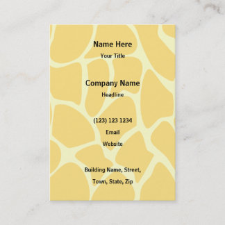 Tarjeta De Visita Modelo del estampado de girafa en amarillo