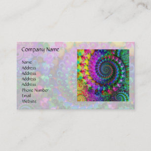 Tarjeta De Visita Modelo del fractal del arco iris del hippy