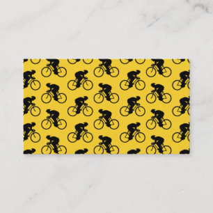 Tarjeta De Visita Modelo del jinete de la bicicleta. Amarillo y