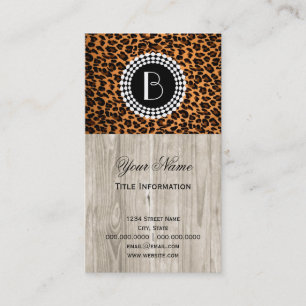 Tarjeta De Visita Modelo del leopardo del estampado de animales