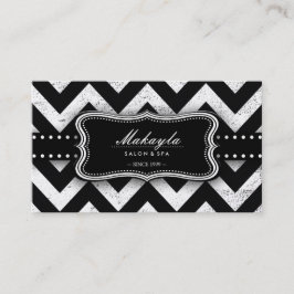 Tarjeta De Visita Modelo elegante de Chevron del Grunge del negro y