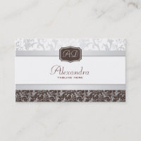 Modelo elegante de damasco marrón y blanco