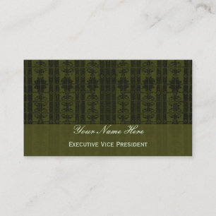 Tarjeta De Visita Modelo elegante del negro del verde verde oliva