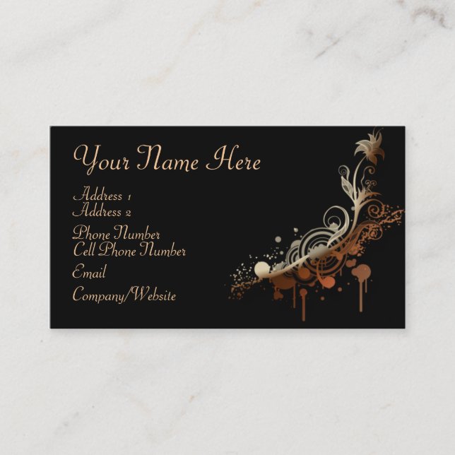 Tarjeta de visita - modelo elegante del oro (Anverso)