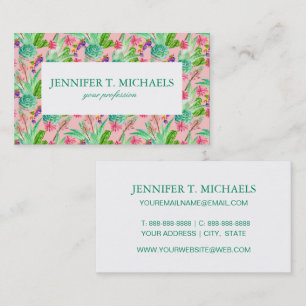 Tarjeta De Visita Modelo floreciente de los Succulents de la