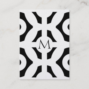 Tarjeta De Visita Modelo geométrico de la moda blanco y negro