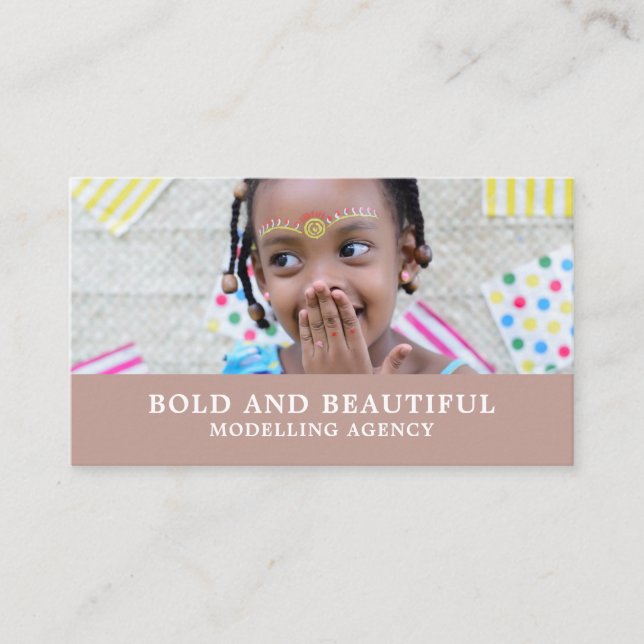 Tarjeta De Visita Modelo joven, Agencia de modelación, Agente modelo (Anverso)