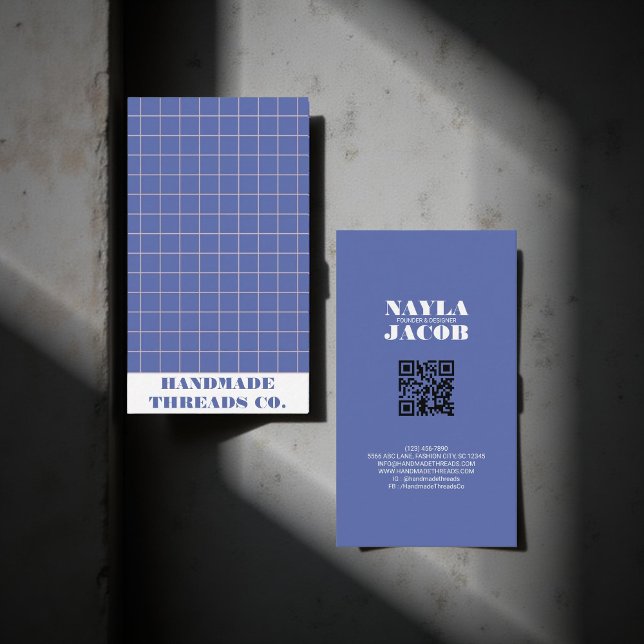 Tarjeta De Visita Modelo moderno de control azul eléctrico Código QR (Subido por el creador)