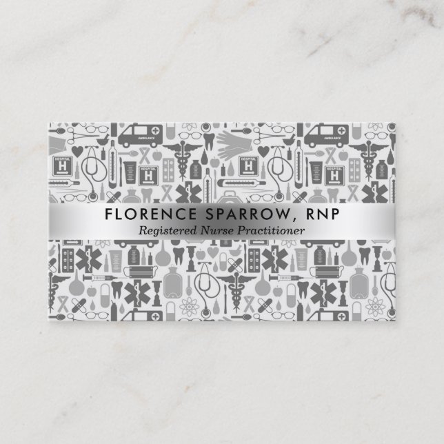 Tarjeta De Visita Modelo moderno de la enfermería de la enfermera (Anverso)