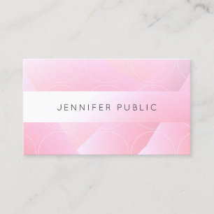 Tarjeta De Visita Modelo moderno rosa blanco elegante diseño moderno