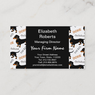 Tarjeta De Visita Modelo negro y del moreno lindo del Dachshund