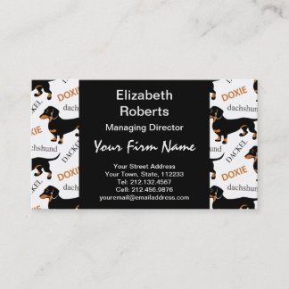 Tarjeta De Visita Modelo negro y del moreno lindo del Dachshund