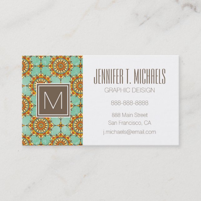 Tarjeta De Visita Modelo ornamental (Anverso)