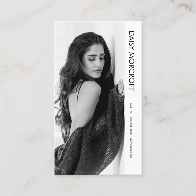 Tarjeta De Visita Modelo profesional moderno Actor Photo Comp Card (Anverso)