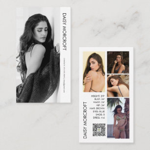 Tarjeta De Visita Modelo profesional moderno Actor Photo Comp Card