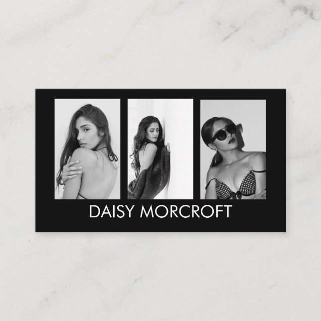 Tarjeta De Visita Modelo profesional moderno Actor Photo Comp Card (Anverso)