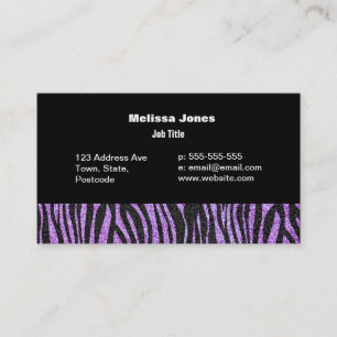 Tarjeta De Visita Modelo púrpura de la raya de la cebra (falso