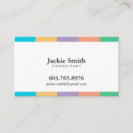 Tarjeta De Visita Modelo rayado colorido