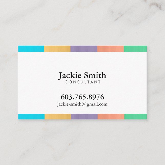 Tarjeta De Visita Modelo rayado colorido (Anverso)