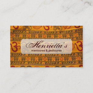Tarjeta De Visita Modelo religioso indio de OM del naranja rojo