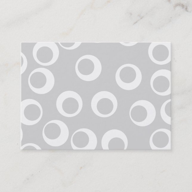 Tarjeta De Visita Modelo retro gris claro y blanco (Anverso)