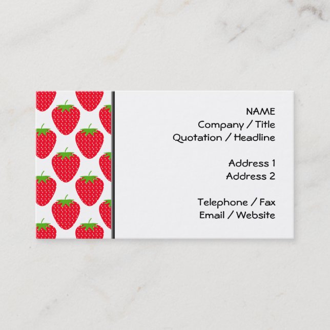 Tarjeta De Visita Modelo rojo de la fresa (Anverso)