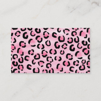 Tarjeta De Visita Modelo rosado del estampado leopardo