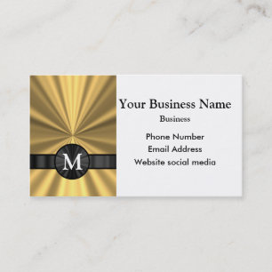 Tarjeta De Visita Modelo simple con monograma del oro