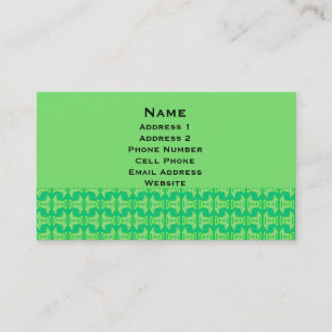 Tarjeta De Visita Modelo tribal de la verde lima brillante