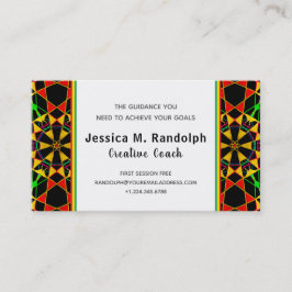 Tarjeta De Visita Modelo tribal del estilo de los colores jamaicanos