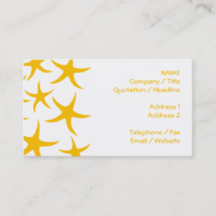 Tarjeta De Visita Modelo veraniego de las estrellas de mar del