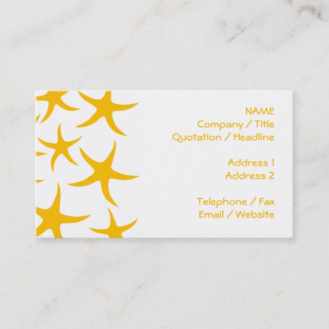 Tarjeta De Visita Modelo veraniego de las estrellas de mar del (Anverso)