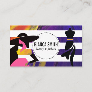Tarjeta De Visita Modelos de moda   Rayas   Artístico
